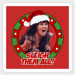 Xena Sleigh Them All Chakram Sticker